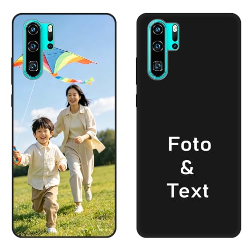 YonderYM Case Compatible with Huawei P30 Pro, Custom Photo Text Name Customized Personalized Gift Cover Black TPU
