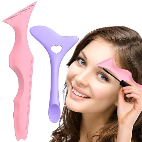 NAROSEBE 2 PCS Plantilla Delineador de Ojos Silicona, Plantillas Eyeliner Ojos Reutilizables, Herramienta Delineador de Ojos, Kit Aplicador Delineador de Ojos Para Principiantes y Profesionales