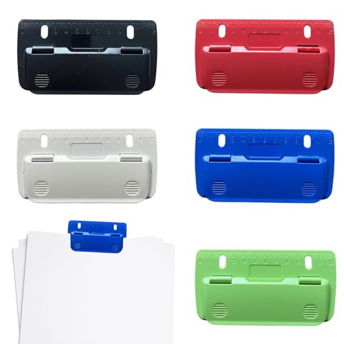 5 Stück Taschenlocher Set Mini Locher Klein für Schule & Büro Portable Locher für Ordner Papier Karton Fotos
