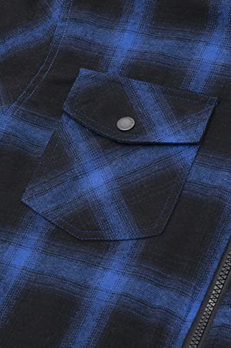 Image of ZENTHACE Men's Sherpa Lined Full Zip Hooded Plaid Shirt Jacket