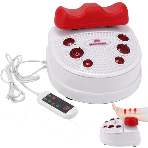 Fitness Blood Chi Machine, Foot Massager Machine Foot Physiotherapy Massage, Foot Massager Machine with Comfortable Padded Ankle Cradle,Red