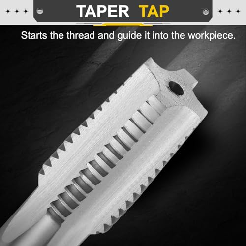 Image of uxcell Hand Taper Tap 7 /8 inch-9 UNC 2B Left Hand Thread Taper Style Taps Straight Flute Screw Tapping Threading Tool High Speed Steel HSS6542