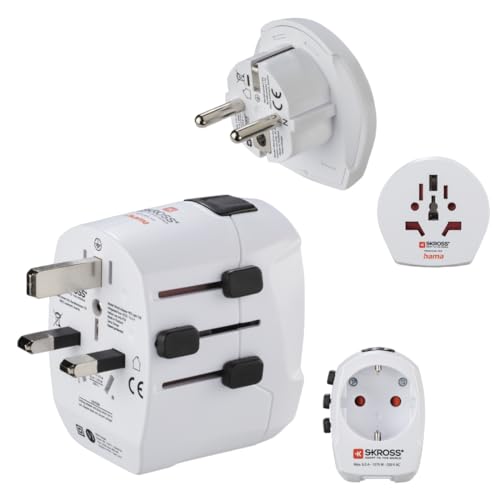 Adaptateur de voyage universel Hama Inter World Travel Pro avec 2 ports USB blanc
