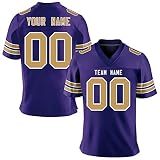 Custom Sewing Football Jerseys for Men/Women/Youth, Personalize Your Team Name and Number (Purple-1)