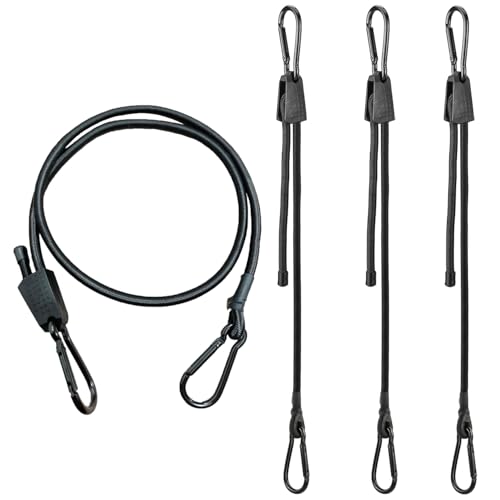 AWELCRAFT 調節式ゴムバンド バンジーコード カラビナフック 20cm～100cm 4本 長さ自由自在 荷締め ゴムロープ 荷台用 荷物固定 荷崩れ防止 自転車 バイク アウトドア キャンプ 1m*4本