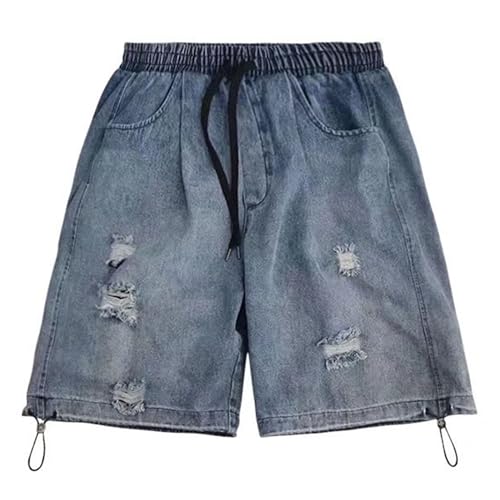 Shorts vaqueros rasgados casuales para hombre verano miniatura 4