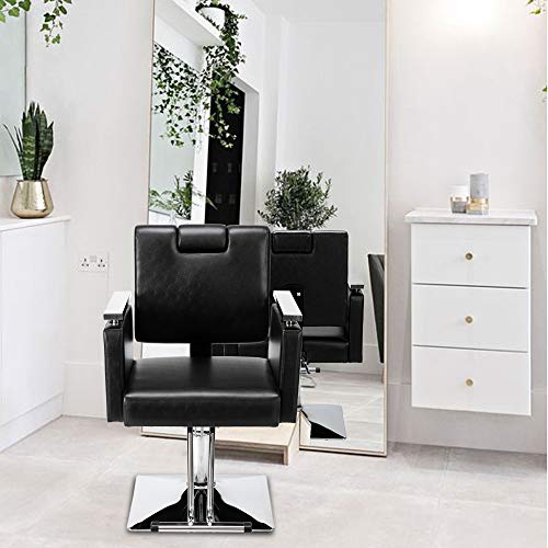 Winado Reclining Barber Chair For Barber Shop & Beauty Salon, 360 Degree Swivel, Headrest/Seat Height Adjustable, Salon Spa Equipment For Hair Stylist, Black #TOP5