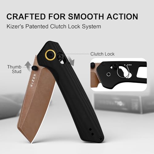 Image of Kizer Madrac EDC Pocket Knife, 3.06 inch D2 Blade, Thumb Stud, Clutch Lock