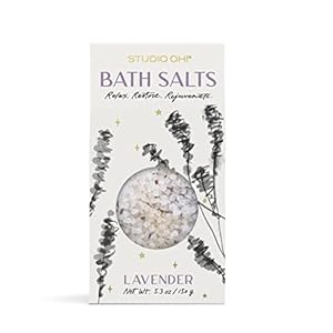 Studio Oh! Scented Bath Salts, Luxury Quick Dissolve Bath Soak, Relaxing Aromatherapy with Natural Leaves & Flowers, Ideal Gift for All Occasions, 5.3 oz – Lavender