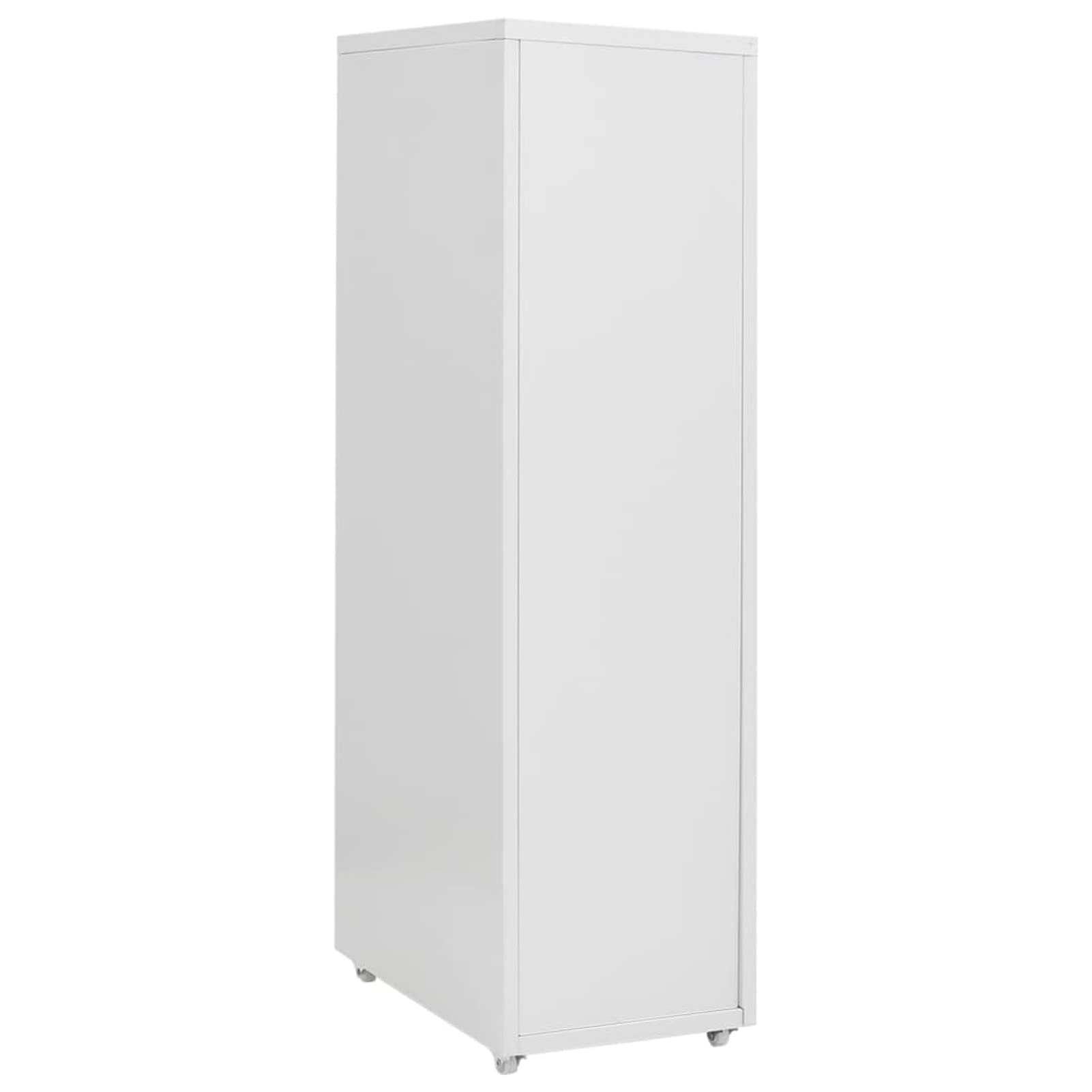 ARKEM Cassettiera, Mobiletto da Ufficio con Serratura,Regolabile per Cartelle Sospese, Superficie Testurizzata, per Ufficio, Studio,Schedario Mobile Grigio 28x41x109 cm in Metallo