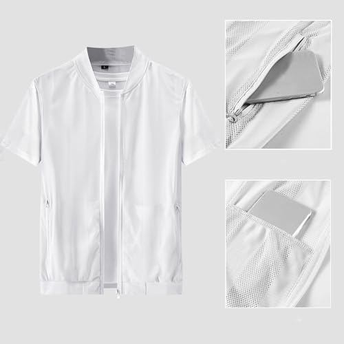 oiangi Mens Summer Lightweight Breathable Mesh Vest Casual Outdoor Cycling Travel Fishing Full Zip Jacket Vest with Pockets2