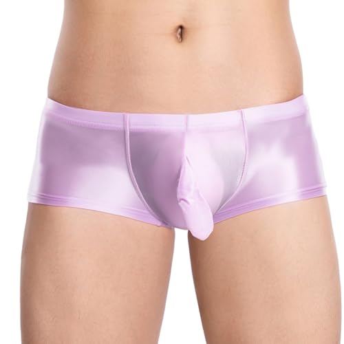 Men's Sexy Underwear Elephant Nose Bulge Pouch Glossy Underpants Low Rise Trunks Boxer Briefs