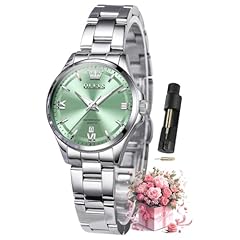 silver green women watch