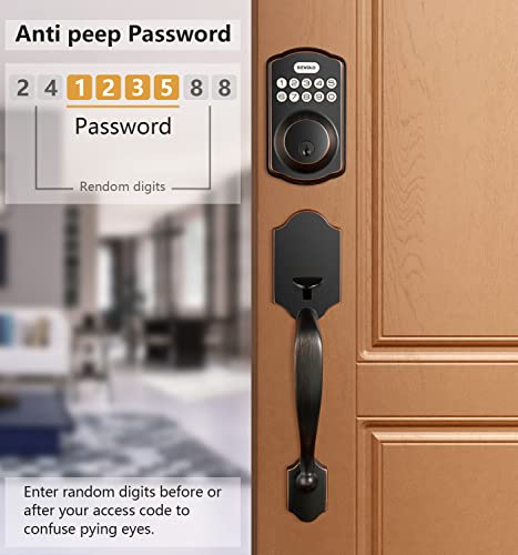 Revolo Electronic Keypad Deadbolt, Keyless Entry Door Lock, Keyed Entry, Auto Lock, Door Lock With Handle, Front Door Handle Sets, Anti-Peeking Password #TOP1