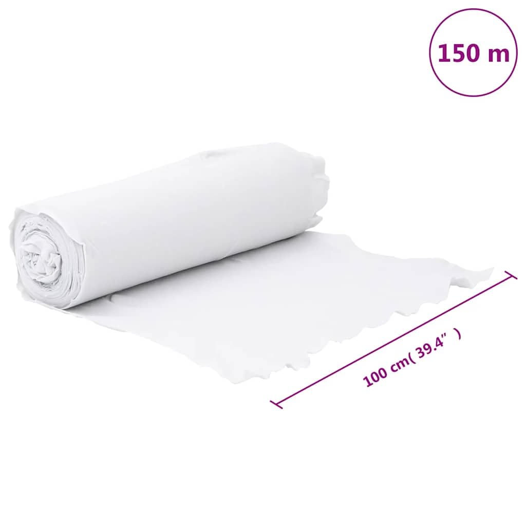 vidaXL Membrana geotextil Fibra de poliéster Blanco 1x150 m