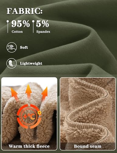 Image of TACVASEN Men's Crewneck Sweatshirt Warm Sherpa Lined Thermal Sweatshirts Heavyweight Long Sleeve Winter Fleece Pullover Shirt