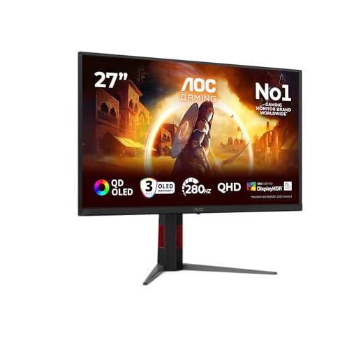 AOC Q27G4ZD 27 Zoll WQHD Monitor 280Hz, QD-OLED Panel, 0.03ms GtG, Adaptive Sync, HDR400 TrueBlack, G-Sync Compatible, Höhenverstellung, (2560x1440 HDMI 2X 2.1 DP 1x 1.4 USB Hub) Schwarz