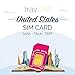Produktbild travSIM T-Mobile Prepaid USA SIM-Karte - 50GB Mobiles Internet, Unbegrenzt Gespräche &Texts für Die US - Hotspot Erlaubt - 4G LTE für 15 Tage