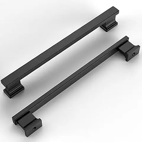 Astrée 10 Pack 180mm Matte Black Kitchen Handles Cupboard Handles Kitchen Cupboard Handles Zinc Alloy Cabinet Handles Black Handles Cupboard Door Handles Drawer Handles Wardrobe Handles Cover