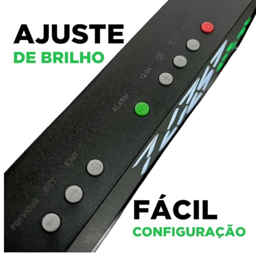Relógio Despertador Digital Led Com Visor De Temperatura Brilho Ajustável Perfeito para Casa Escritó