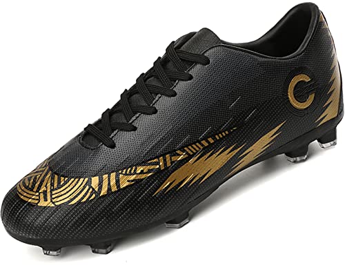 Donbest Botas de Fútbol para Hombre Spike Zapatos de fútbol Profesionales Aire Libre Calzado de Fútbol Atletismo Zapatillas de Fútbol,Negro2,EU42 Cover