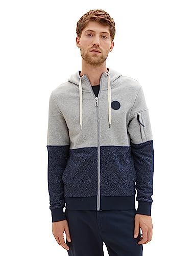 Veste sweat à capuche color block homme coupe regular à fermeture éclair