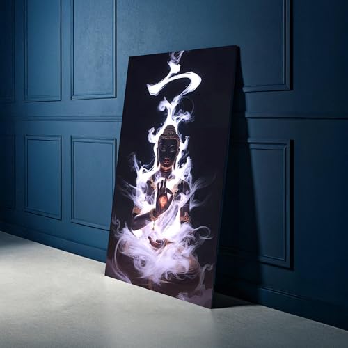 Décoration murale spirituelle avec effet de fumée méditatif sur toile