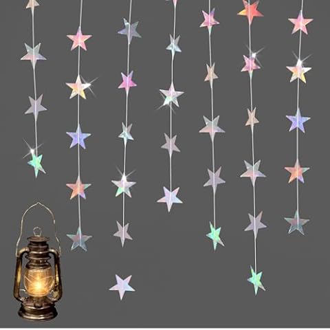 Giantree 65Ft Iridescent Star Garlands Cover
