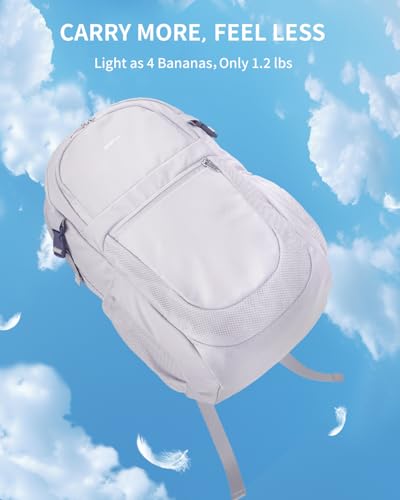 Image of ECOHUB Travel Backpack for Women, 17.3 inch Suspended Laptop Backpack, Fashion Water-Resistant 28L Personal Item Bag with 12 Pockets for Causal, Work, Grey
