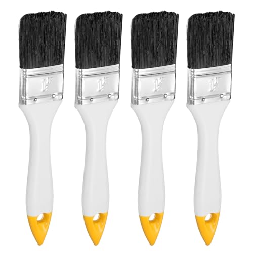sourcing map 4pcs Paint Brush 1.9 Inch Flat Painting Brushes Chip Paint Brushes with White/Yellow PP Handle for DIY Art Painting Furniture Cabinet Wall Door Trim
