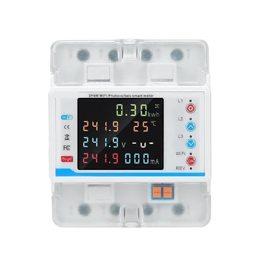 Disjoncteur connecté triphasé 4 fils avec écran LCD et coupure automatique 100A Tuya