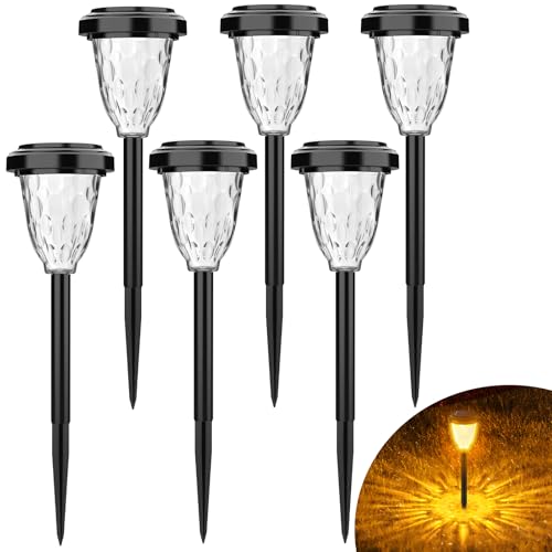 Lampe solaire extérieur anti pluie éclairage automatique allée jardin 6x