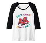 donna cool girls roller skate inline pattinaggio inline skater sport maglia con maniche raglan