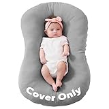 FUNUPUP Muslin Baby Lounger Cover (Grey) - Perfect Fit for Snuggle Me Lounger