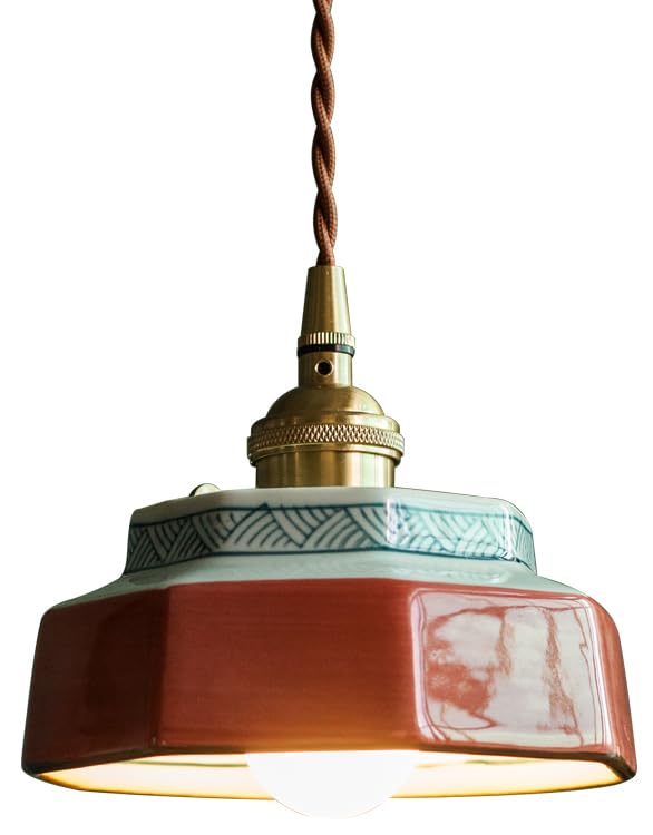 Moderno Lampada a Sospensione Soffitto In Ceramica Luce Pendente Vetro Porcellana Blu Lampadario da Soffitto Cucina Piccola Fattoria Vintage per Sala da Pranzo Camera da Letto Caffè