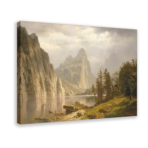 Impression sur toile Merced River Yosemite Valley Albert Bierstadt - Tableau salon 30x45 cm