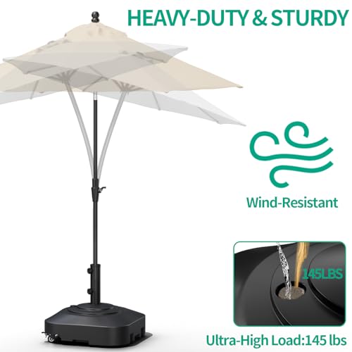 Image of QZER Large Fillable Umbrella Base with 5 Wheels, Outdoor Umbrella Stand