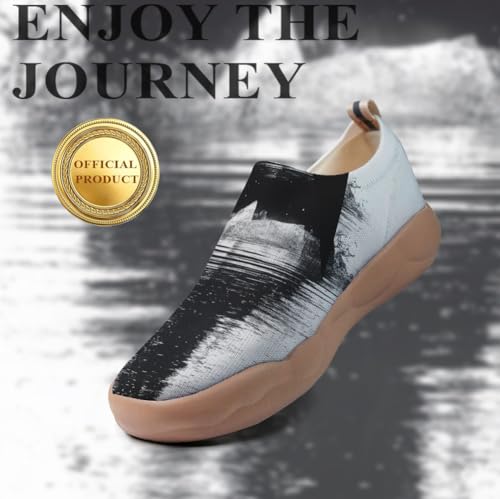 Men's Knitted Mesh Lightweight Sneakers Slip Ons Walking Casual Loafers Comfortable Art Painted Travel Shoes4