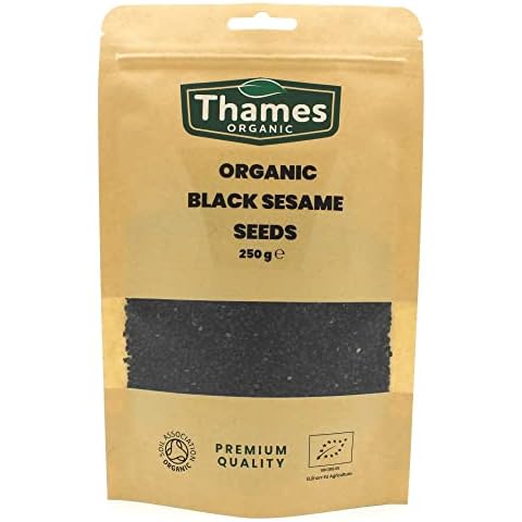 Organic Black Sesame Seeds - 250g of Nutritious & Flavorful Seeds - No Additives, No Preservatives - Raw, Vegan, Non-GMO - Great for Snacking, Baking, and Sprinkling - Thames Organic Cover