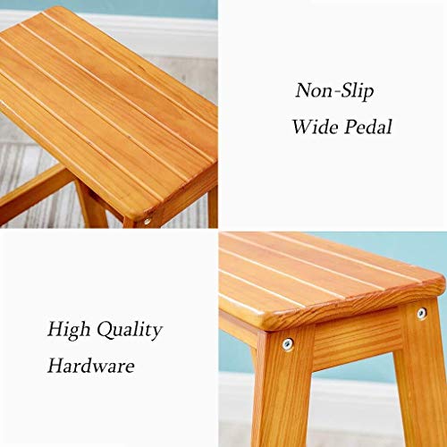 Taburete de escalada DASHADAO de madera maciza y estantería plegable multifunción 4