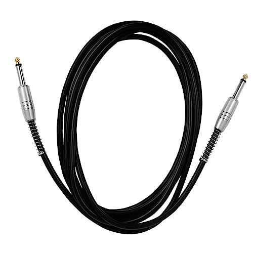 OFFSCH Guitar Effect Cables 10m Length 6.35mm Patch Cable Guitars Black Leather Silver Head Connector for Musicians