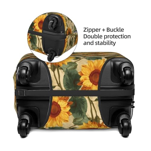 Pattern Of Sunflowers Elastic Travel Luggage Covers Dustproof Scratch-Resistant Suitcase Protector Fit 22-24 Inch2