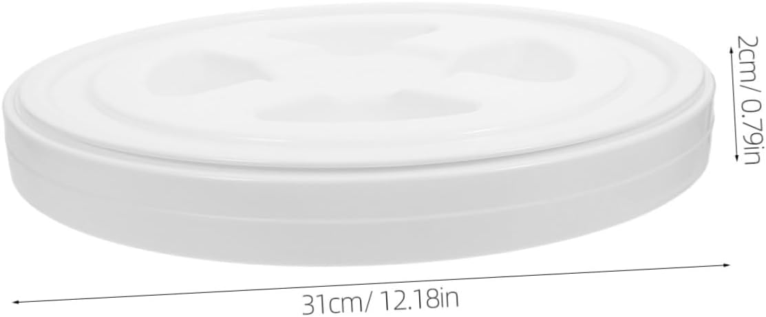 Plastic Bucket Lid Screw Cap 31cm White – Leak-proof Airtight Seal Cover for Paint, Pet Food, and Storage Buckets, Heavy Duty Plastic Screw Top Lid for Outdoor and Home Use