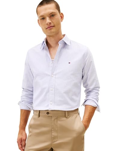 Image of Tommy Hilfiger Men's Long Sleeve Oxford Shirts in Regular Fit, Men's Button Down Shirts, Also Available in Big and Tall