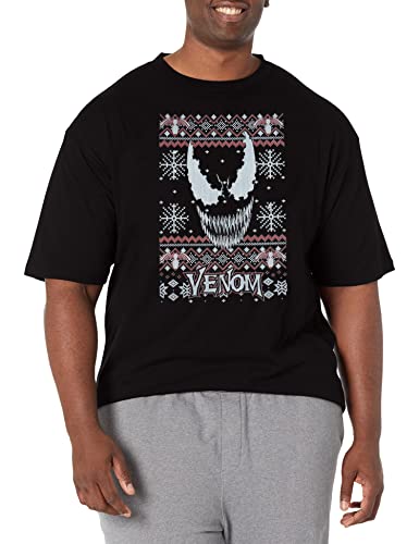 Image of Marvel Men's Venom Face Sweater T-Shirt, Black, 5XL Big Tall