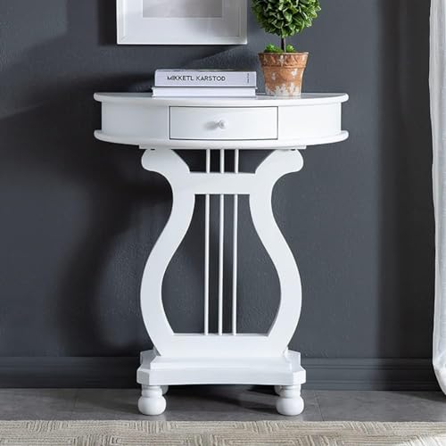 Console Table - Modern Wooden Semi-Circular Design with Rectangular Base - Wall Accent Furniture for Small Spaces - Stylish Side Table for Hallway or Entryway
