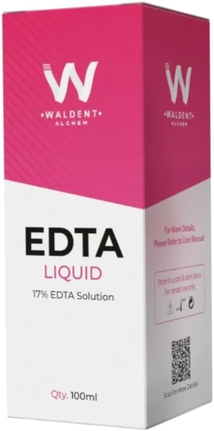 Waldent EDTA Liquid Solution 100ml – Root Canal Irrigation Solution for Dentistry, Chelating Agent for Smear Layer Removal, Endodontic Cleaning, Lubrication and Canal Preparation