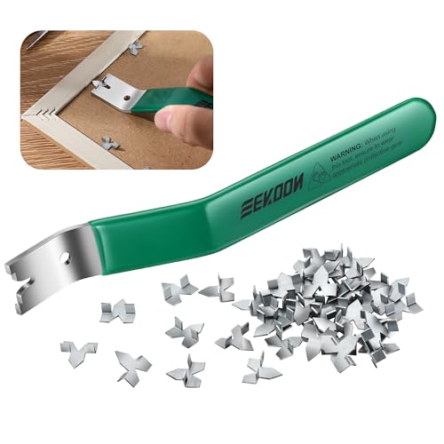 Feekoon Glazier Point Driver Glazier Setting Tool with 100 Push Points Glazing Push Point Driver Tool for Framing Glass Picture Cross Stitch(Green 1 Pack)