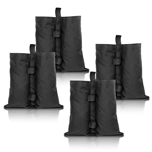 Gimisgu Lot de 4 sacs de poids pour tonnelle de qualité supérieure - Pieds de pavillon pour tonnelle robuste et instantanée - Pieds lestés - Noir