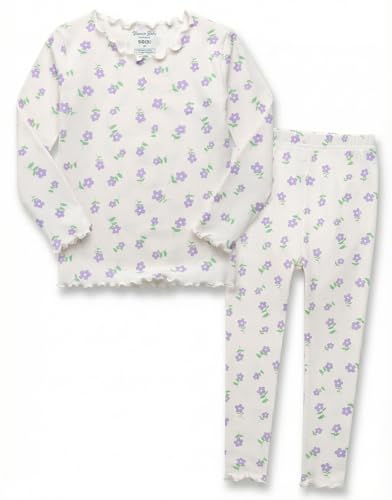 VAENAIT BABY Infant Toddler Kids Pjs Floral Long Sleeve Sleepwear Pajamas Modal Pjs 2pcs Set Purple Blossom M